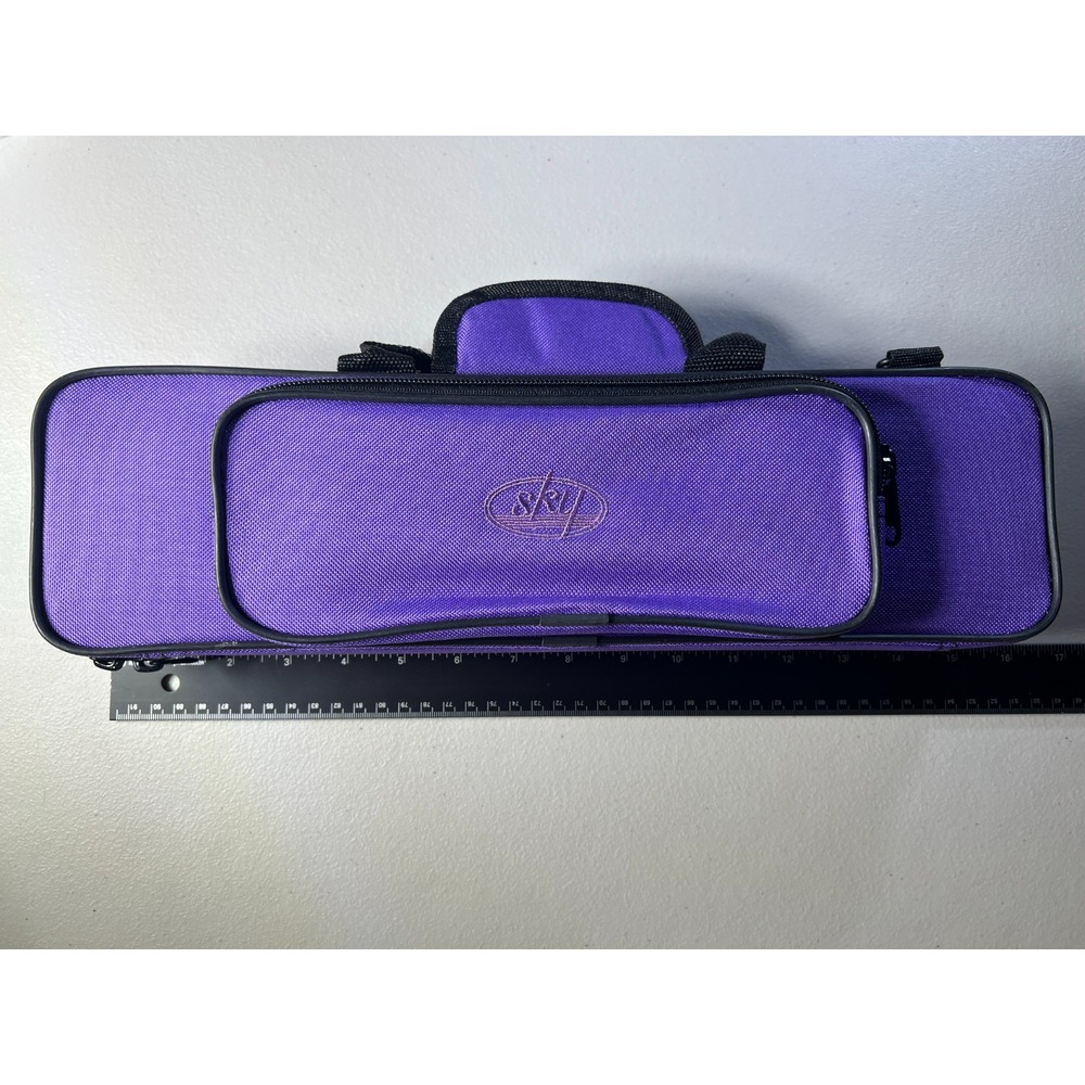 Sky Purple Flute Lightweight Carrying Case Soft Canvas Shell Plush Interior Bag
